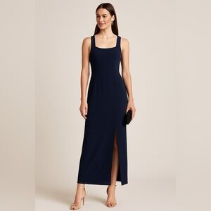 Vintage CDC Carmen Desiree Company Cross-Back Maxi Dress Women’s Size 6 Navy Y2K